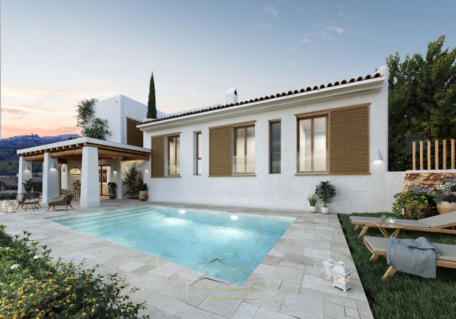 Villa in Ibiza-stijl te koop in Javea