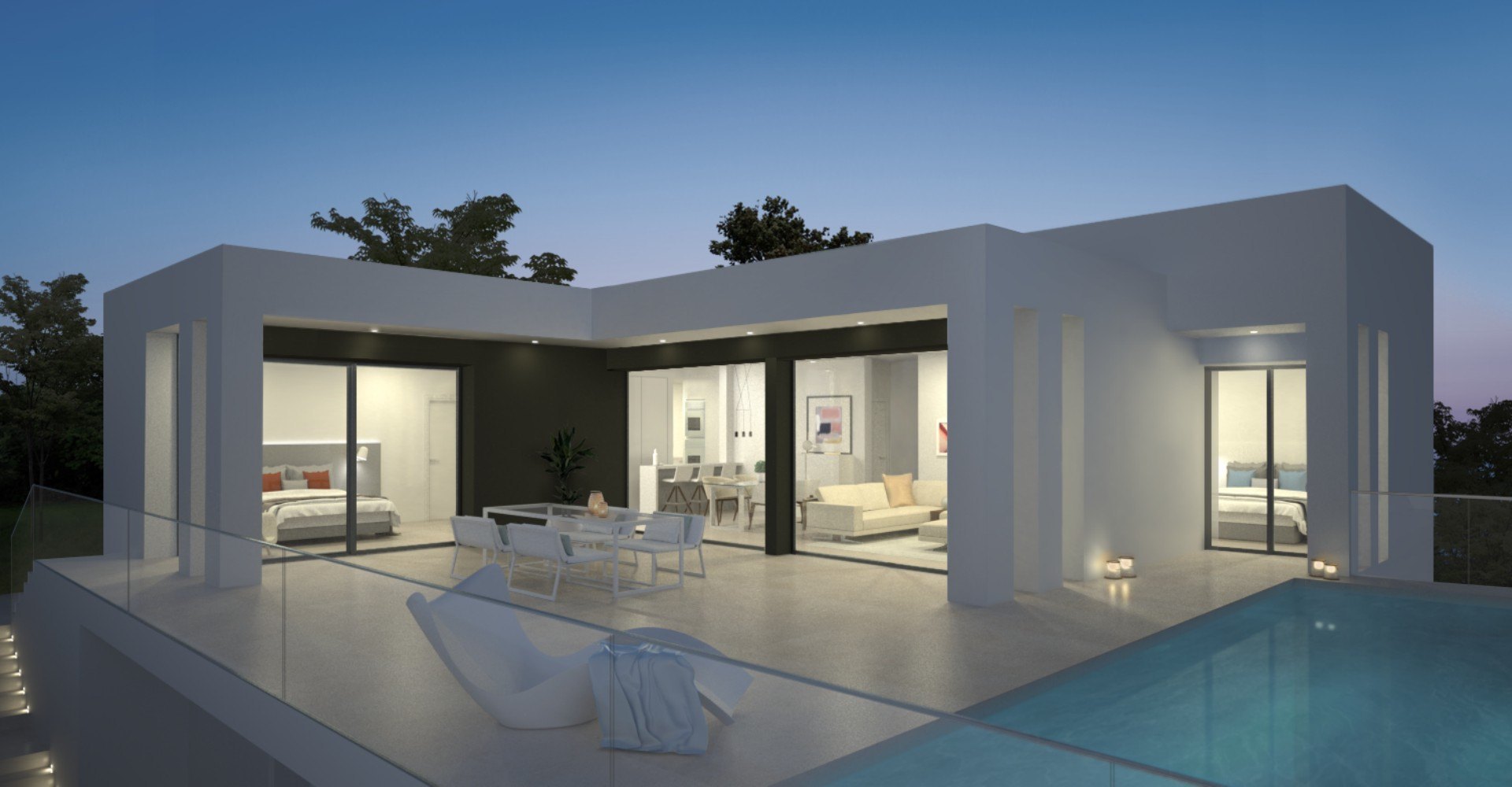 Moderne villa in een zeer privégebied in Cumbre del Sol - Alicante - Costa Blanca